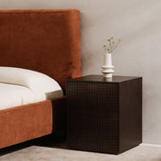 Moe's Home Collection Ichigo Deep Orange Upholstered Queen Size Bed