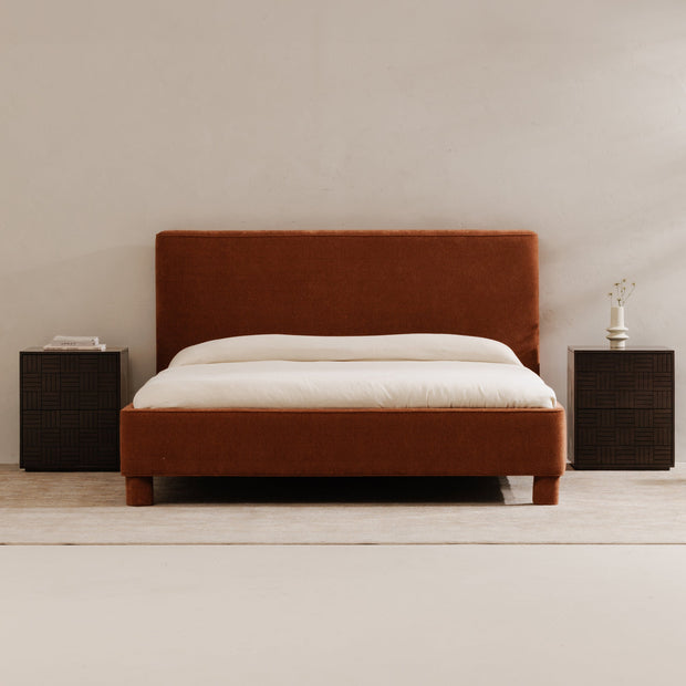 Moe's Home Collection Ichigo Deep Orange Upholstered Queen Size Bed