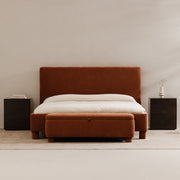 Moe's Home Collection Ichigo Deep Orange Upholstered Queen Size Bed