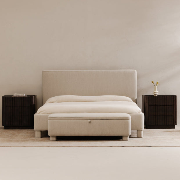 Moe's Home Collection Ichigo Dark Grey Upholstered Queen Size Bed