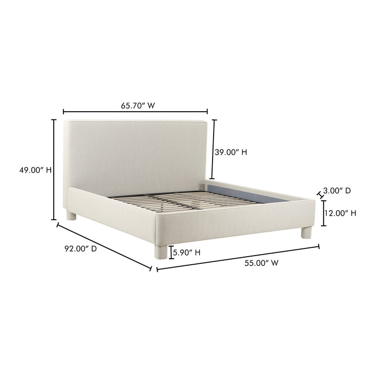 Moe's Home Collection Ichigo Dark Grey Upholstered Queen Size Bed