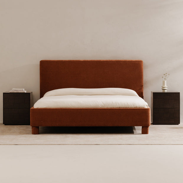 Moe's Home Collection Ichigo Deep Orange Upholstered King Size Bed