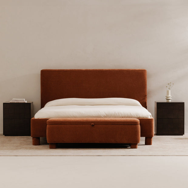 Moe's Home Collection Ichigo Deep Orange Upholstered King Size Bed