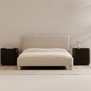 Moe's Home Collection Ichigo Light Grey Upholstered King Size Bed