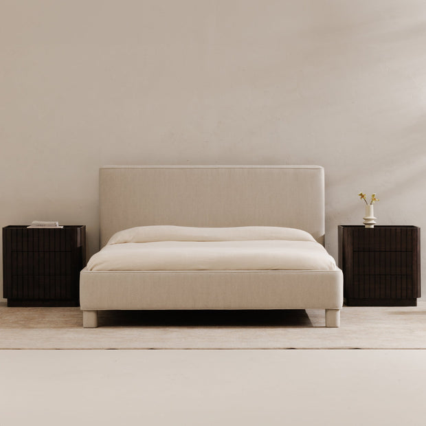 Moe's Home Collection Ichigo Light Grey Upholstered King Size Bed