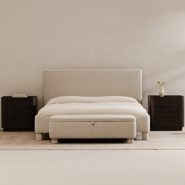 Moe's Home Collection Ichigo Light Grey Upholstered King Size Bed