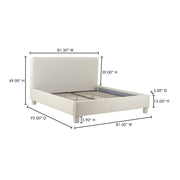 Moe's Home Collection Ichigo Light Grey Upholstered King Size Bed