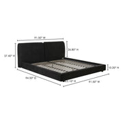 Moe's Home Collection Zeppelin  Heather Black King Bed