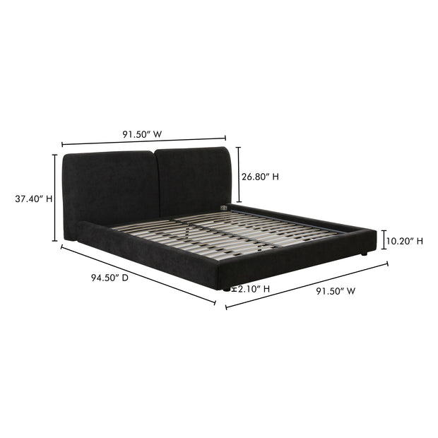 Moe's Home Collection Zeppelin  Heather Black King Bed