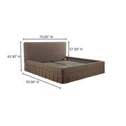 Moe's Home Collection Maren Brown Upholstered Queen Size Bed