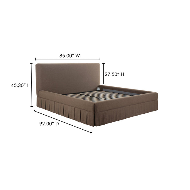 Moe's Home Collection Maren Brown Upholstered King Size Bed