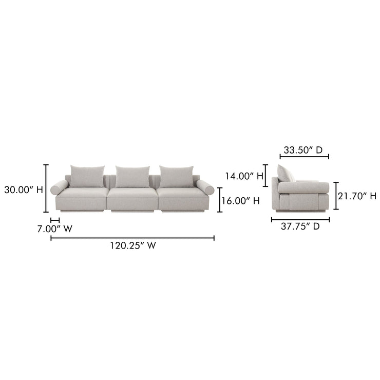 Moe's Home Collection Rosello Light Grey Modular Sofa