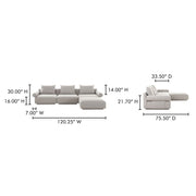 Moe's Home Collection Rosello Light Grey Lounge Modular Sectional