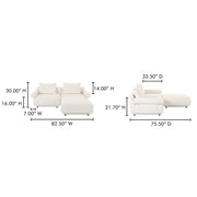 Moe's Home Collection Rosello Nook White Modular Sectional