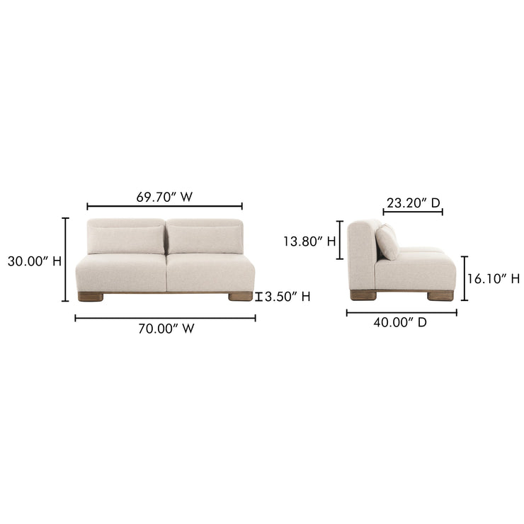 Moe's Home Collection June Oatmeal Modular Sofa