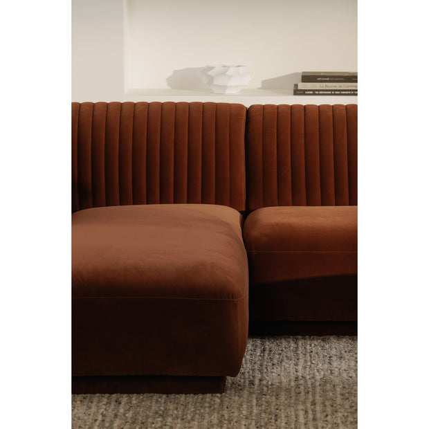 Moe's Home Collection Zandro Warm Brown Left-Facing Sectional