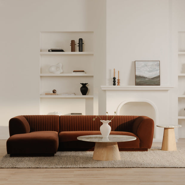 Moe's Home Collection Zandro Warm Brown Left-Facing Sectional