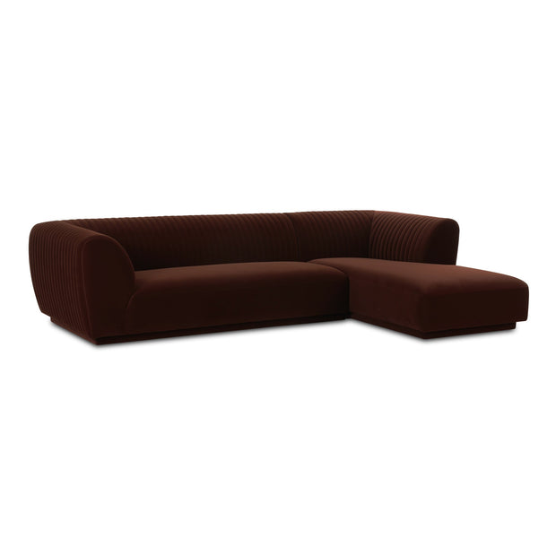 Moe's Home Collection Zandro Warm Brown Right-Facing Sectional