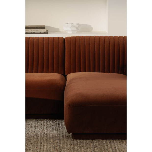 Moe's Home Collection Zandro Warm Brown Right-Facing Sectional