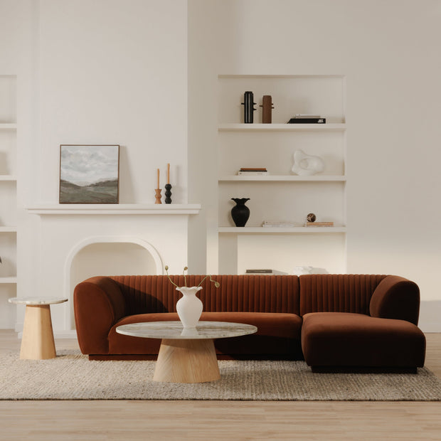 Moe's Home Collection Zandro Warm Brown Right-Facing Sectional