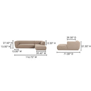 Moe's Home Collection Zandro Beige Right-Facing Sectional