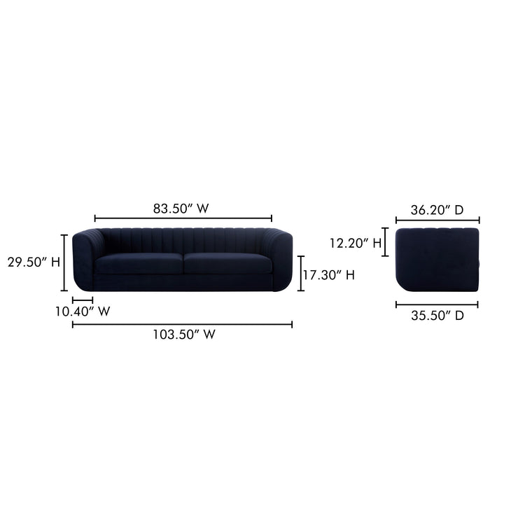 Moe's Home Collection Rosy Deep Blue Sofa