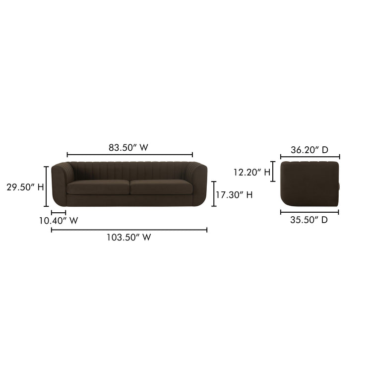 Moe's Home Collection Rosy Dark Brown Sofa