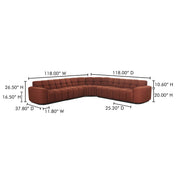 Moe's Home Collection Roman Rust L-Shaped Sectional