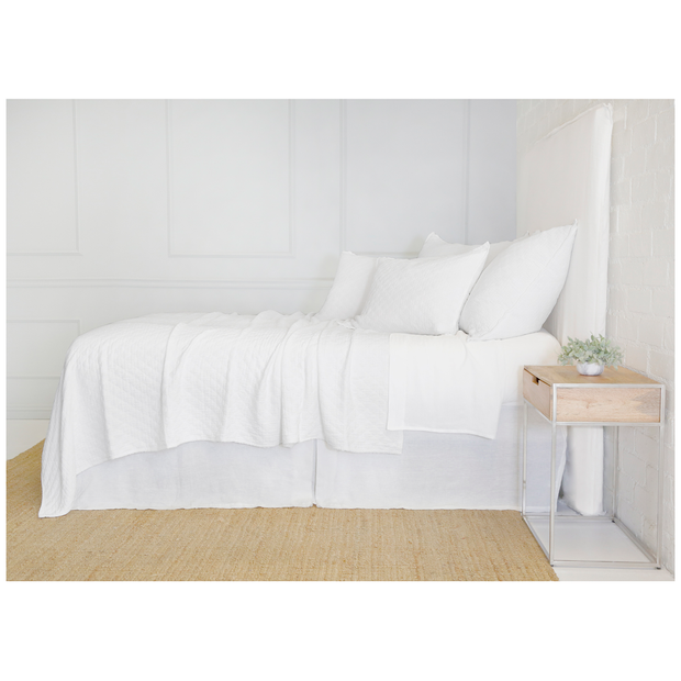 Pom Pom at Home Ojai White Matelasse Coverlet and Pillow Shams ~ Available in Twin, Queen and King Sizes