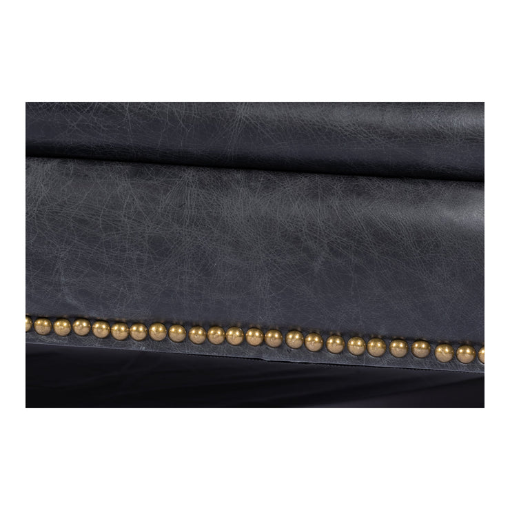 Moe's Home Collection Birmingham Tufted Black Leather Sofa