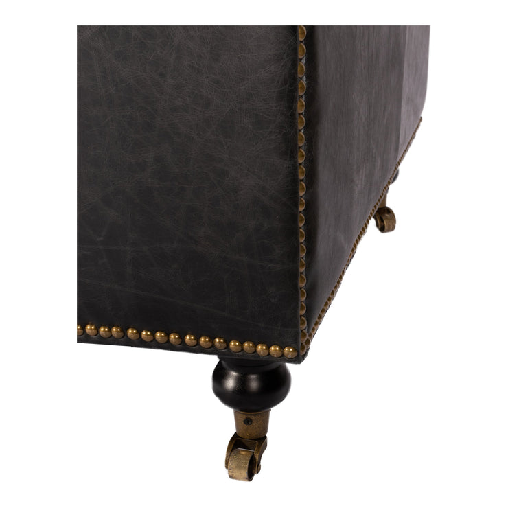 Moe's Home Collection Birmingham Tufted Black Leather Sofa