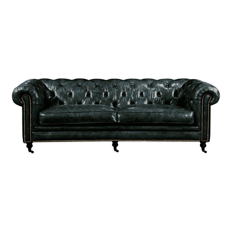 Moe's Home Collection Birmingham Tufted Black Leather Sofa