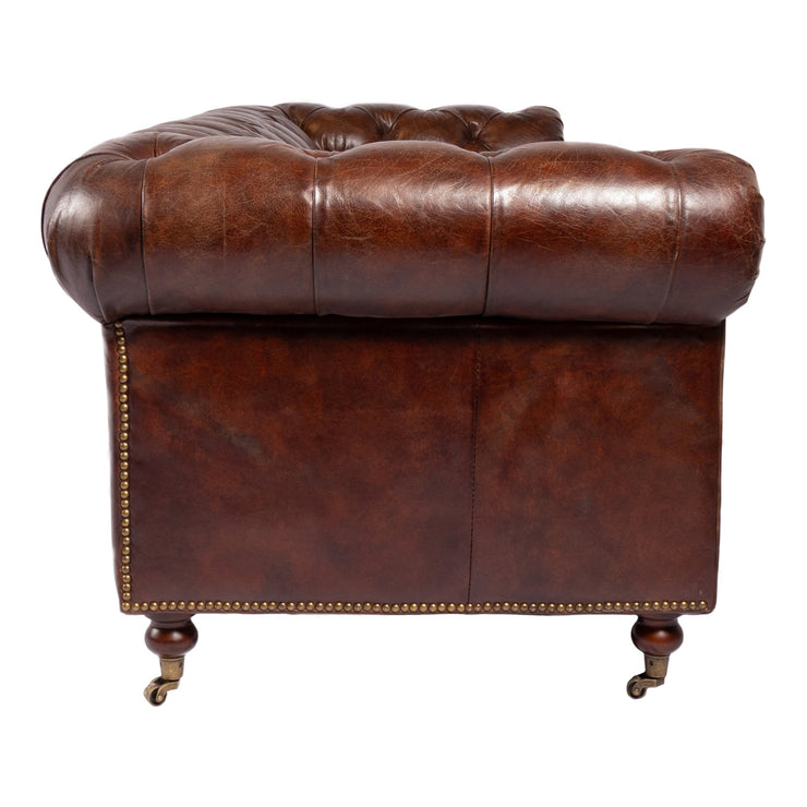 Moe's Home Collection Birmingham Tufted Dark Brown Leather Sofa