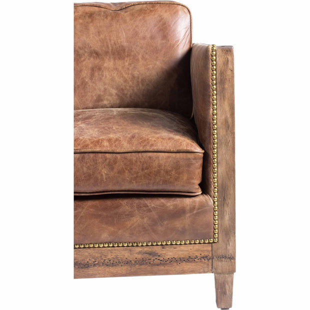 Moe's Home Collection Darlington Rustic Brown Leather Sofa