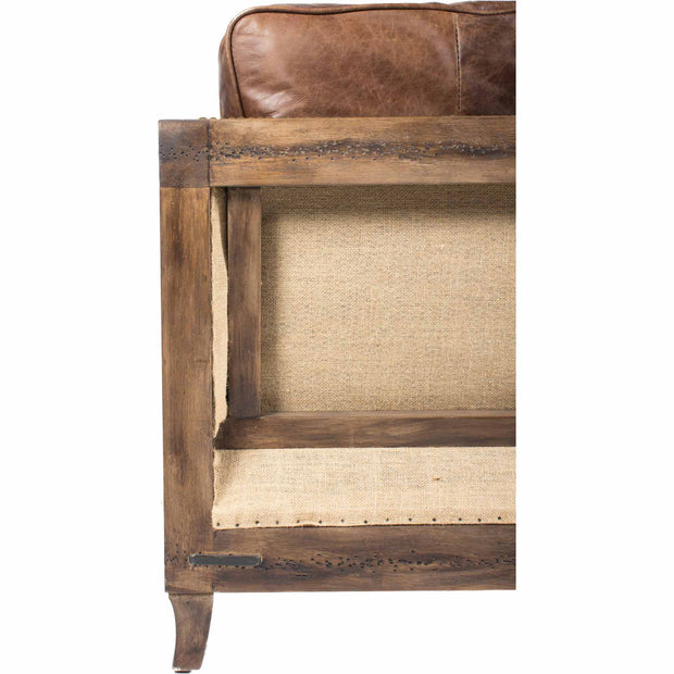 Moe's Home Collection Darlington Rustic Brown Leather Sofa