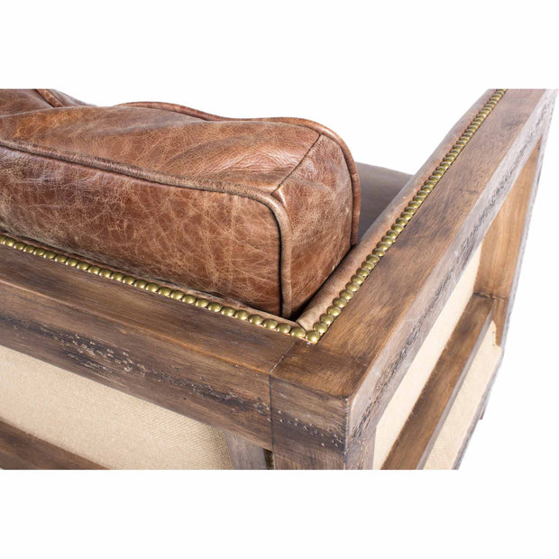 Moe's Home Collection Darlington Rustic Brown Leather Sofa