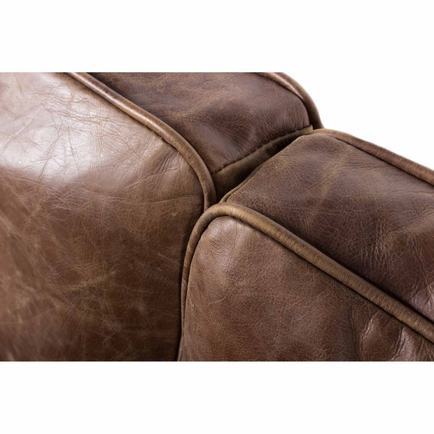 Moe's Home Collection Darlington Rustic Brown Leather Sofa