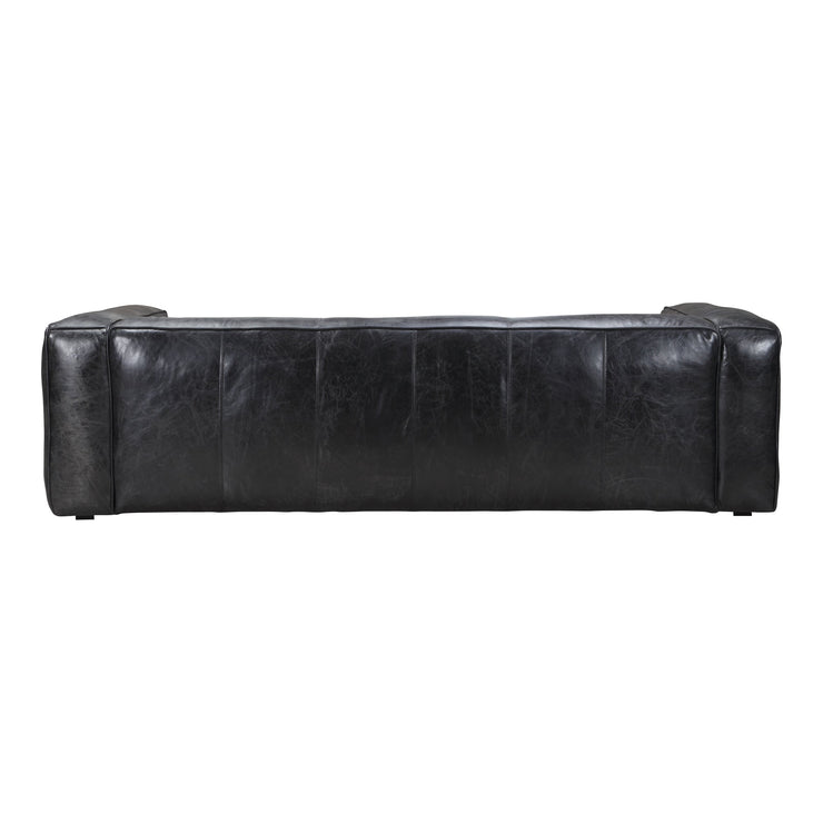 Moe's Home Collection Kirby Black Leather Sofa