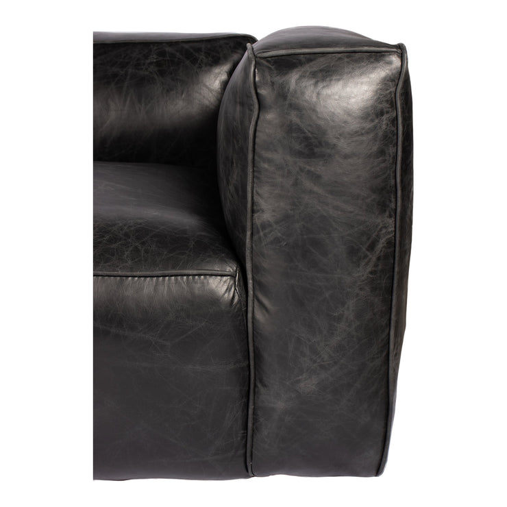 Moe's Home Collection Kirby Black Leather Sofa