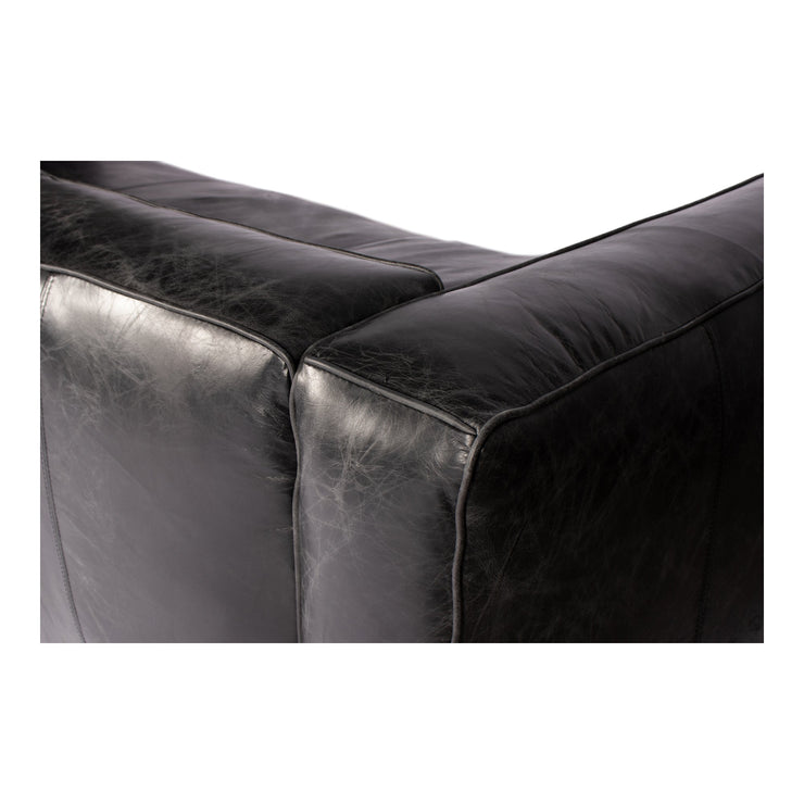 Moe's Home Collection Kirby Black Leather Sofa