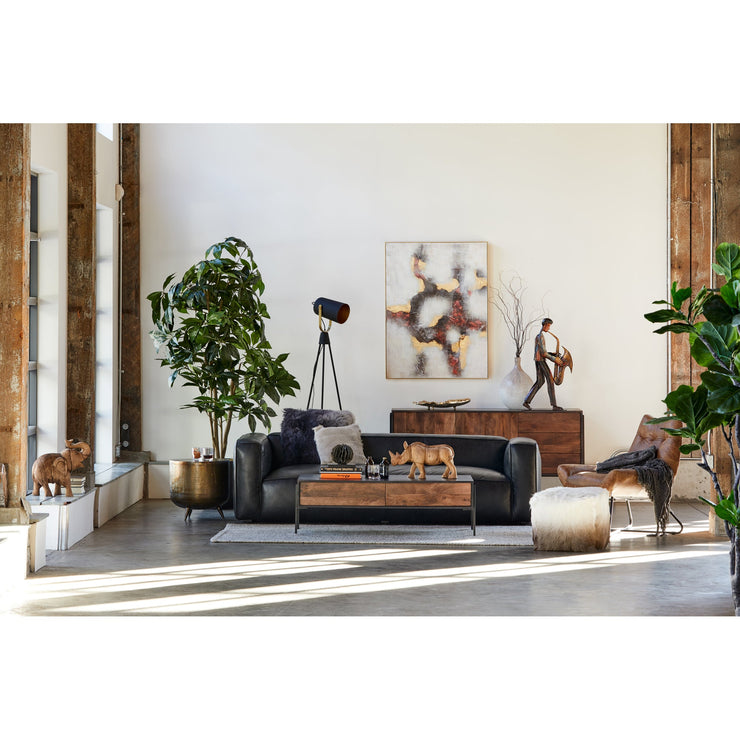 Moe's Home Collection Kirby Black Leather Sofa