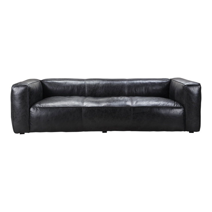 Moe's Home Collection Kirby Black Leather Sofa