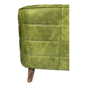 Moe's Home Collection Magdelan Diamond Tufted Green Leather Sofa