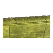 Moe's Home Collection Magdelan Diamond Tufted Green Leather Sofa