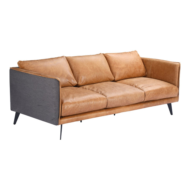 Moe's Home Collection Messina Cognac Leather Sofa