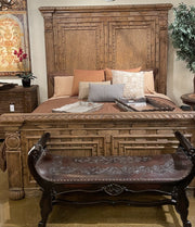 Casa Bonita Peruvian Hand-Painted Carved Wood Prado King Size Bed