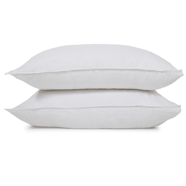 Pom Pom at Home Parker White Linen Duvet Cover Set ~ Available in Twin, Queen and King Sizes