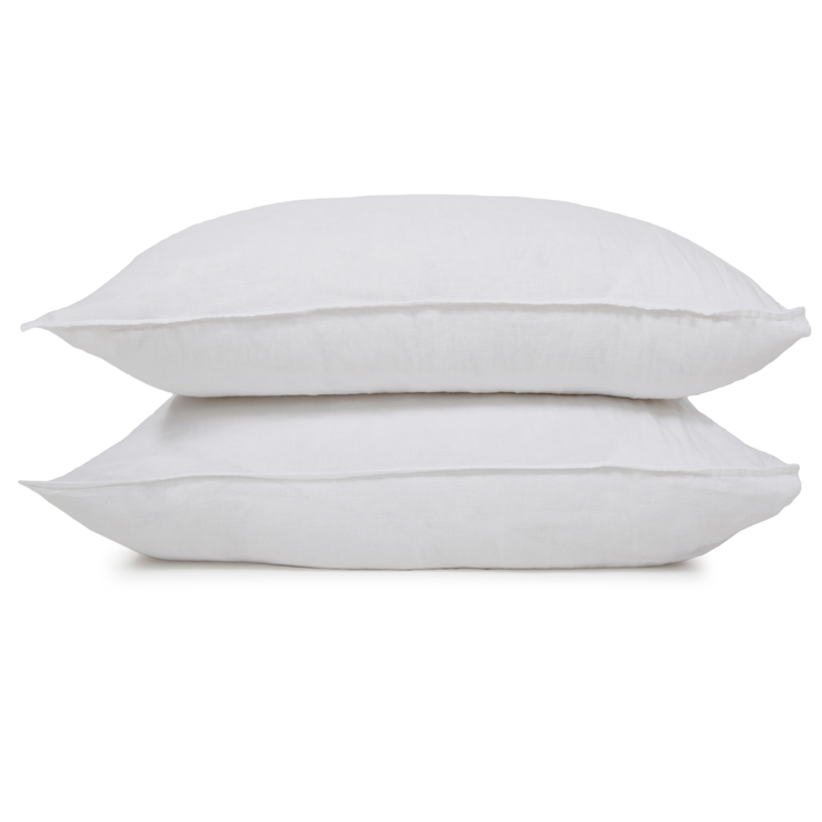 Pom Pom at Home Parker White Linen Duvet Cover Set ~ Available in Twin, Queen and King Sizes