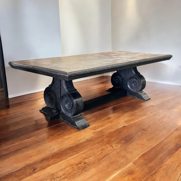 Casa Bonita Peruvian Hand-Painted Carved Wood Olympus 8 Foot Dining Table