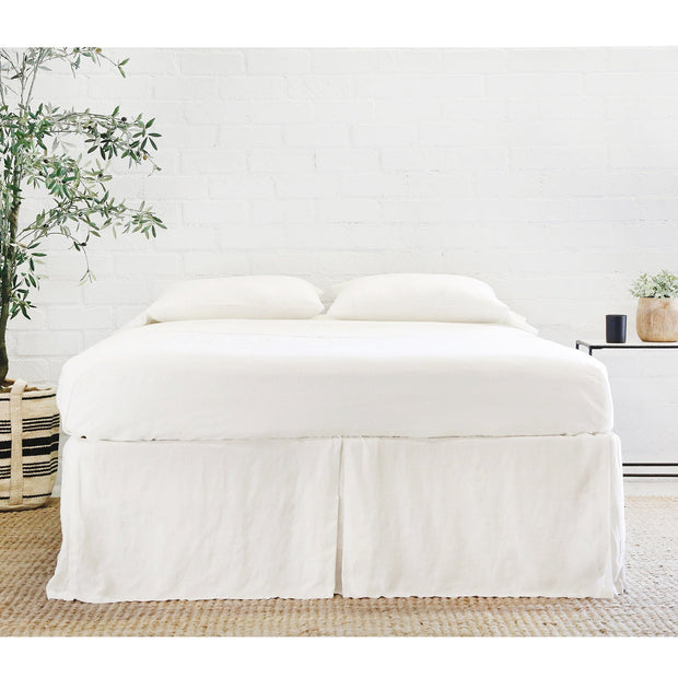 Pom Pom at Home Pleated Cream Linen Bedskirt ~ Available in Twin, Queen and King Sizes